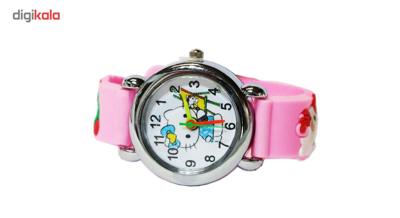 ساعت مچی عقربه ای بچگانه مدل Kitty-Pink-7823