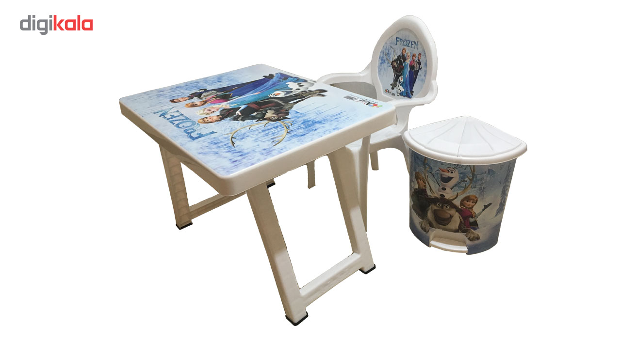 ست صندلی، میز تحریر تاشو و سطل پدالی مدل آناالسا