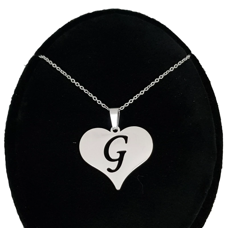 گردنبند مدل قلب حرف G کد Givi234