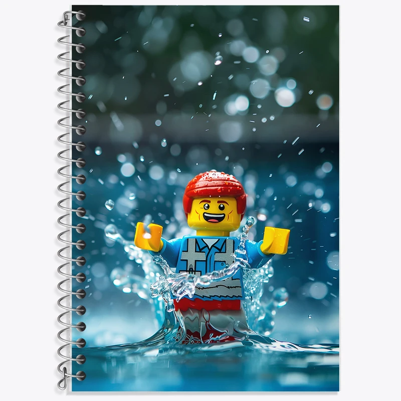 دفتر زبان 50 برگ خندالو مدل سه خط طرح لگو (Lego) کد F6817