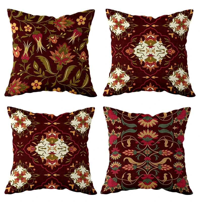 کاور کوسن مدل گلهای وینتیجی کد F3K-1070-1072 مجموعه 4 عددی