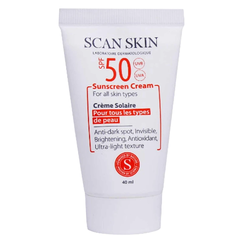 کرم ضدآفتاب و ضدلک بیرنگ اسکن اسکین مدل SPF50 مناسب انواع پوست، حجم 40 میلیلیتر