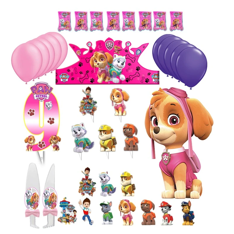 مجموعه 38 عددی دکور تم تولد مدل سگهای نگهبان طرح اسکای کد 09