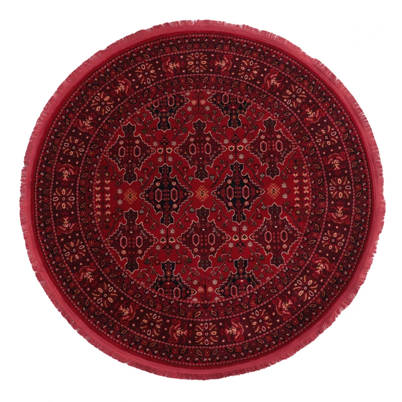 فرش ماشینی 700 شانه فرش بزرگمهر زمینه قرمز حاشیه لاکی مدل 78010