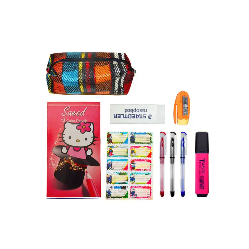 ست 9 عددی لوازم التحریر دخترانه مدل Gisha School