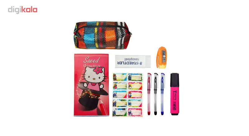 ست 9 عددی لوازم التحریر دخترانه مدل Gisha School