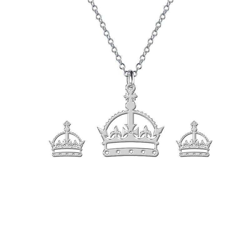 نیم ست نقره ترمه 1 طرح تاج کد E636
