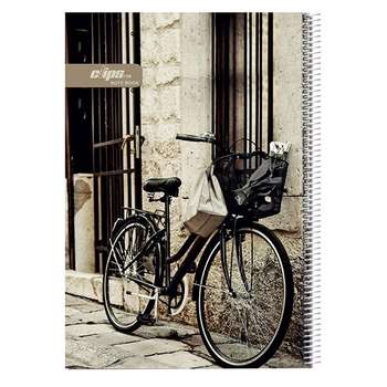 دفتر 80 برگ کلیپس  طرح دوچرخه جلد شومیز