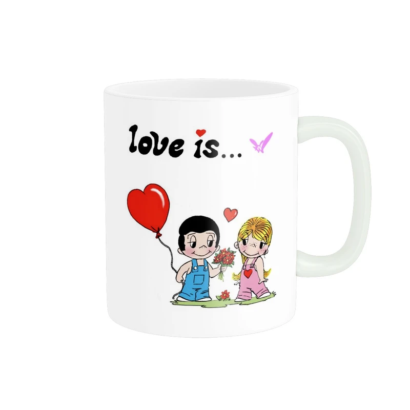 ماگ پاد آفرین مدل طرح عاشقانه لاویز کارتونی نوستالژی love is کد 1588