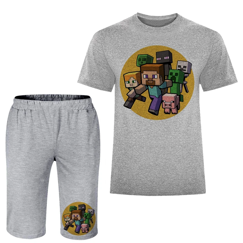 ست تی شرت و شلوارک مردانه مدل ماینکرفت A201