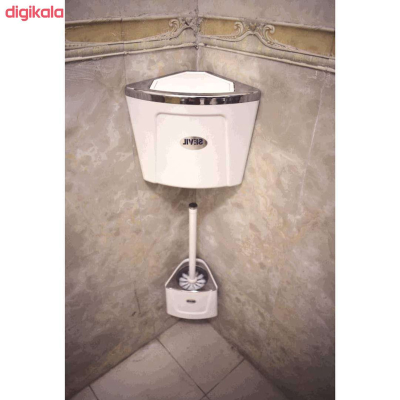 ست سطل زباله و فرچه مدل دیواری سویل کد 112