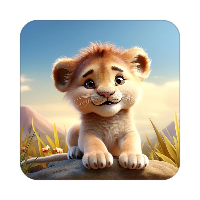 زیر لیوانی کاکتی طرح شیر مدل mp22861