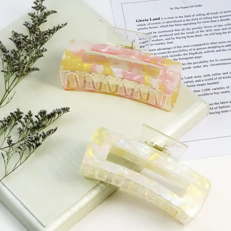 کلیپس مو زنانه مدل کرستالی بزرگ کد G_Lnd_1396