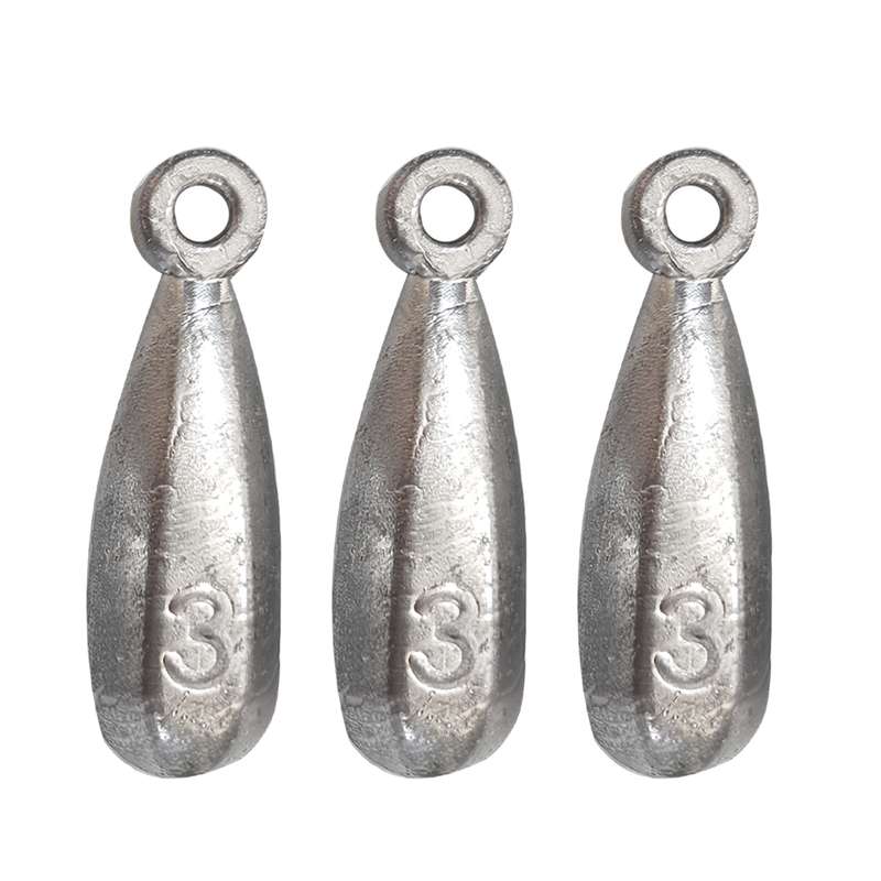 سرب ماهیگیری مدل اشکی کد 3-80g بسته 3 عددی