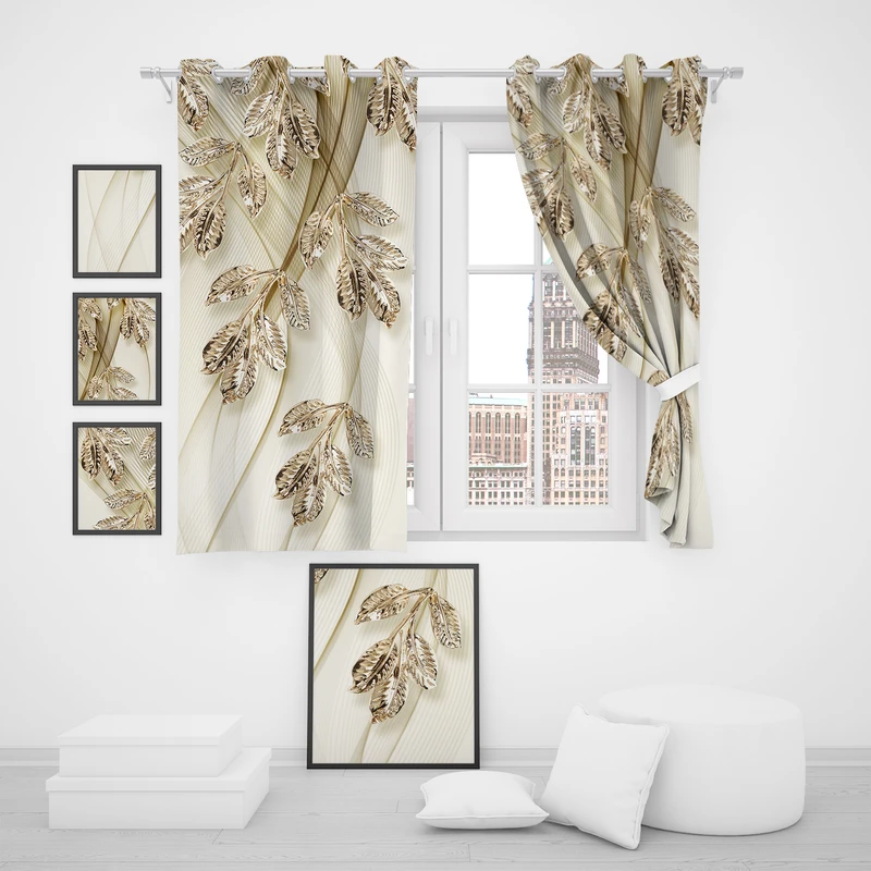 پرده مدل گل P2-112 سایز 140x180 سانتی متر