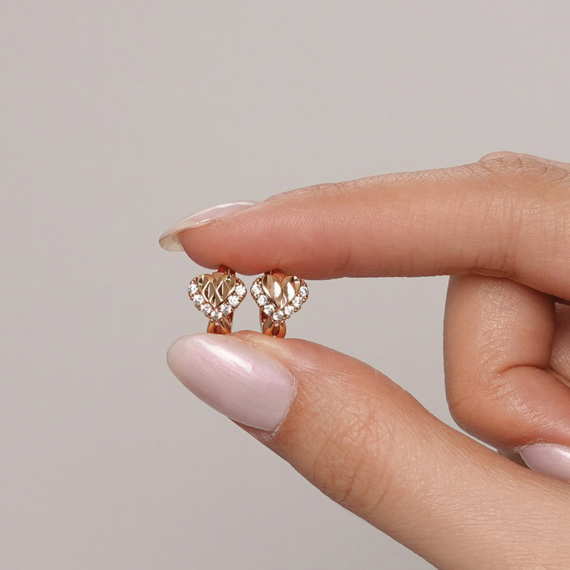 گوشواره زنانه ژوپینگ مدل قلب ریز M6679
