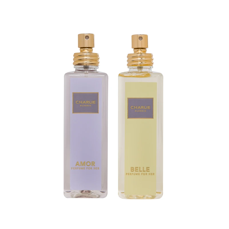 ادو پرفیوم زنانه چارلی مدل amor و belle با رایحه تلخ حجم 100 میلی لیتر بسته 2 عددی