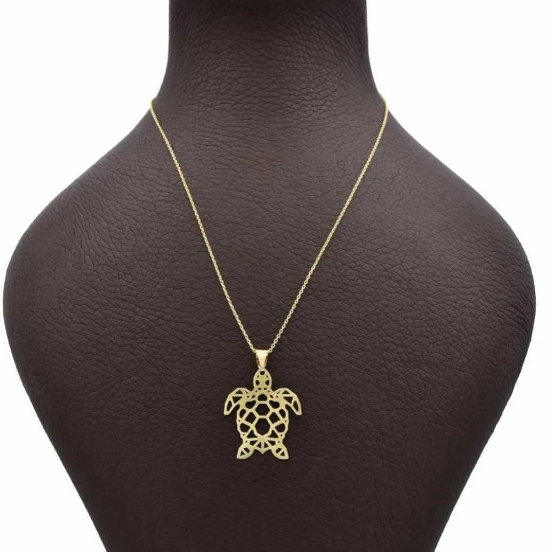 گردنبند طلا 18 عیار زنانه رضا گلد مدل لاکپشت