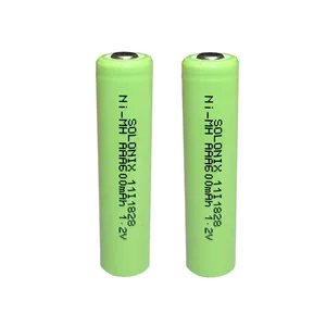 باتری نیم قلمی قابل شارژ سولونیکس مدل Ni-MH 600mAh FLAT مجموعه 2 عددی