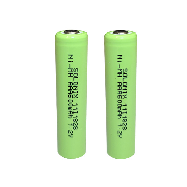 باتری نیم قلمی قابل شارژ سولونیکس مدل Ni-MH 600mAh FLAT مجموعه 2 عددی