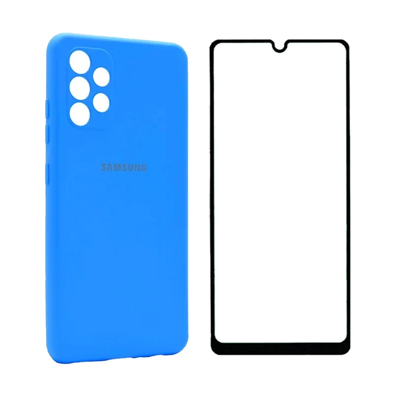 کاور قاب تک مدل SILIC2 مناسب برای گوشی موبایل سامسونگ Galaxy A32 4G به همراه محافظ صفحه نمایش