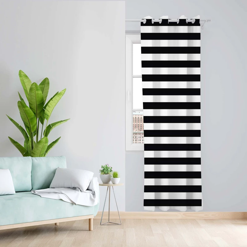 پرده طرح راه راه مدل مخمل پانچی کد 5318R z سایز 140x200 سانتی متر