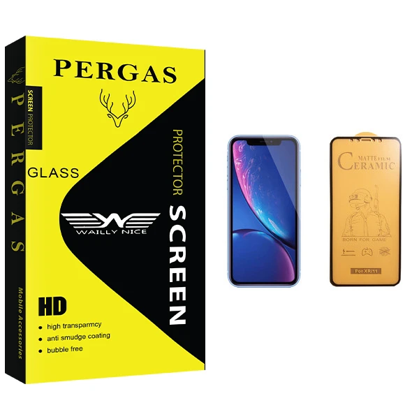 برای محافظ صفحه نمایش سرامیکی وایلی نایس مدل Pergas Glass مناسب برای گوشی موبایل اپل iPhone XR