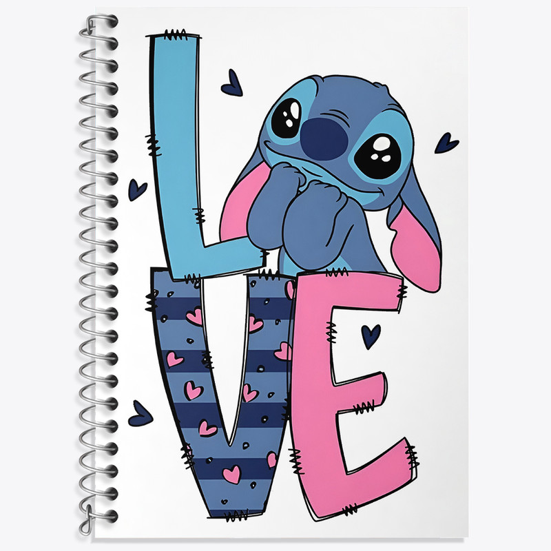 دفتر زبان 50 برگ خندالو مدل دو خط طرح استیچ (Stitch) کد N3189