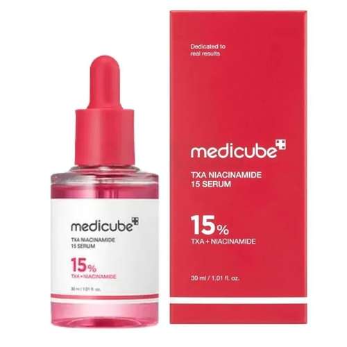 سرم روشن کننده پوست مدیکیوب مدل TXA + NIACINAMIDE 15% مناسب برای انواع  پوست حجم 30 میلی لیتر