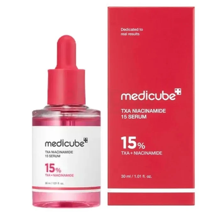 سرم روشن کننده پوست مدیکیوب مدل TXA + NIACINAMIDE 15% مناسب برای انواع  پوست حجم 30 میلی لیتر
