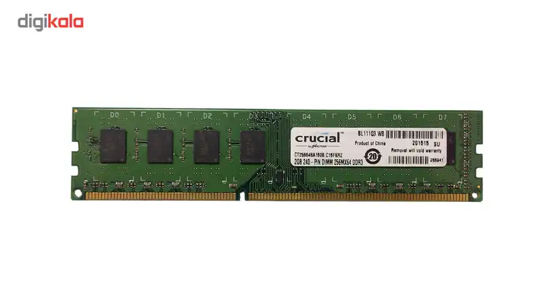 رم کامپیوتر کروشیال مدل DDR3 1600MHz 12800 ظرفیت 2 گیگابایت