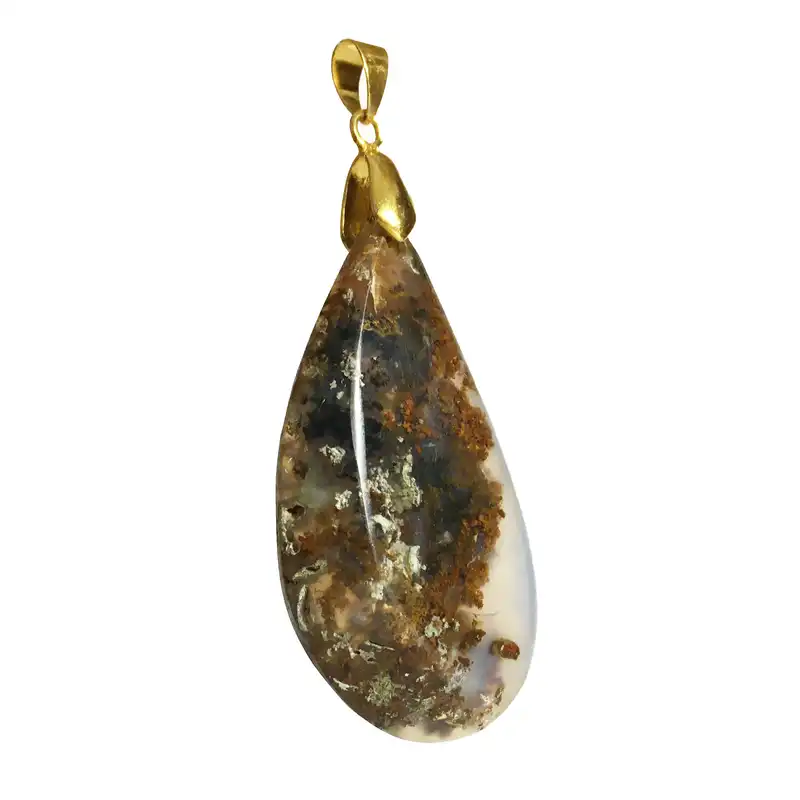 آویز گردنبند زنانه مدل اشک منحنی شکل شکوفه دار کدd16941