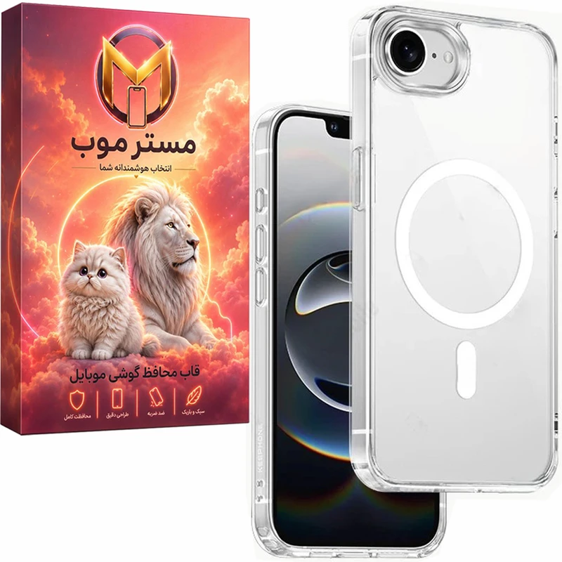 کاور مستر موب مدل مکسیف شفاف مناسب برای گوشی موبایل اپل iPhone 16E