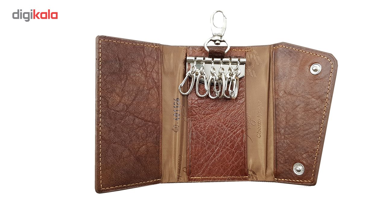 جاکلیدی چرم نگار طرح حصیر مدل CN-401126 -  - 3