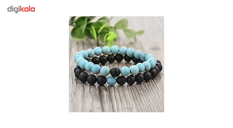 دستبند طرح فیروزه و اونیکس بسته دو عددی