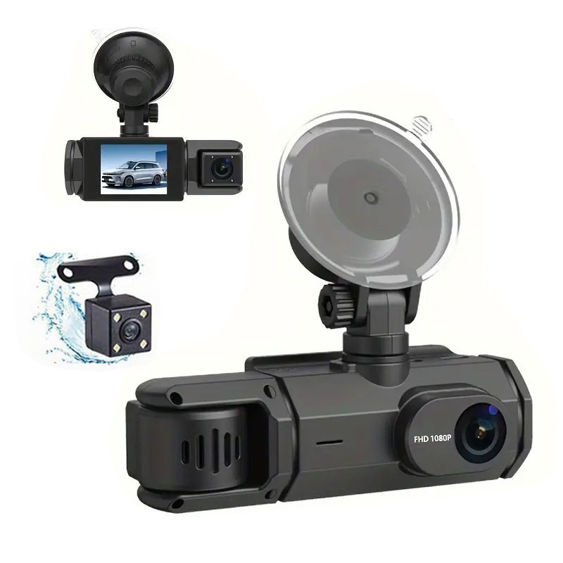 دوربین ثبت وقایع خودرو مدل 3 لنز ActionCam-F81-WiFi