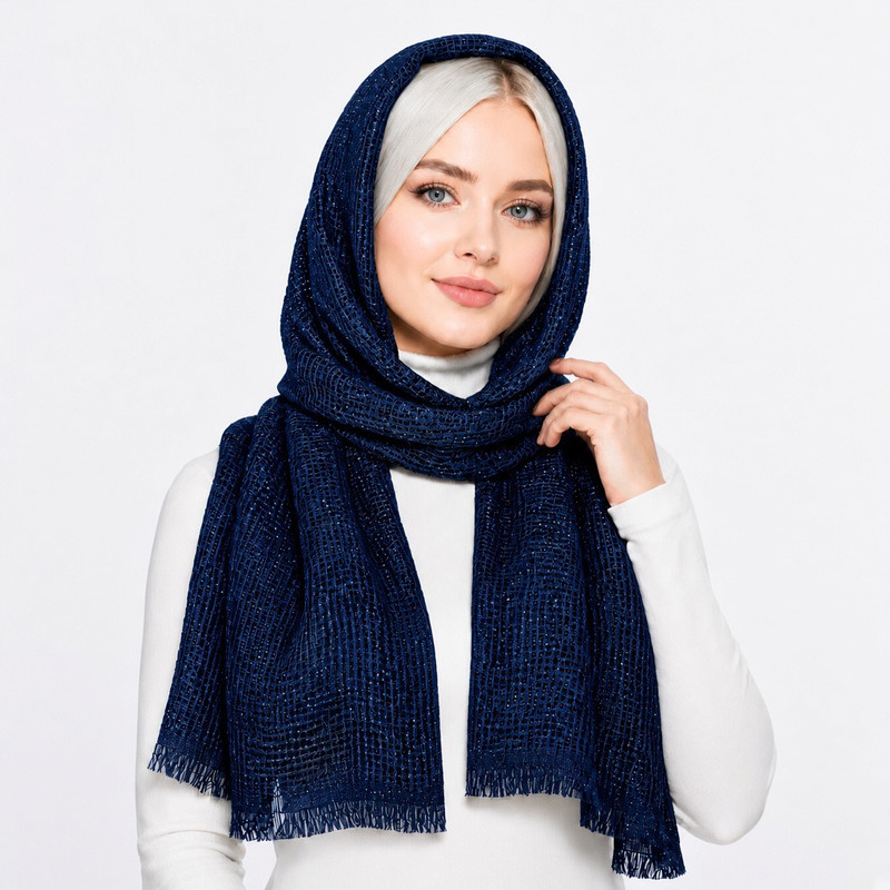 شال نخی زنانه مدل حصیری ریشه دار شاین E900
