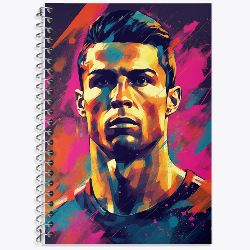 دفتر زبان 50 برگ خندالو مدل دو خط طرح کریستیانو رونالدو کد F69