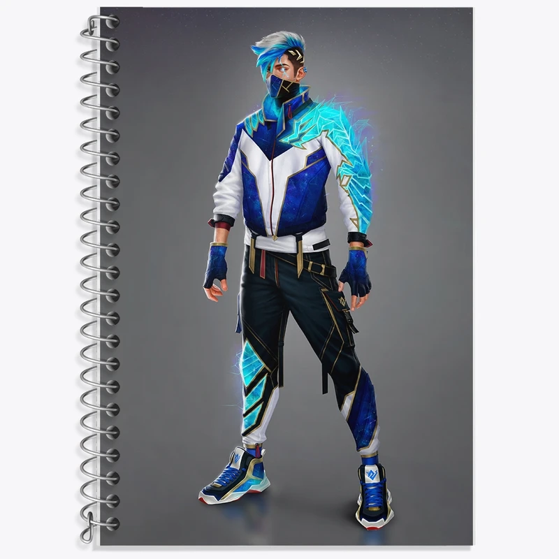 دفتر زبان 50 برگ خندالو مدل دو خط طرح Free Fire کد F2522