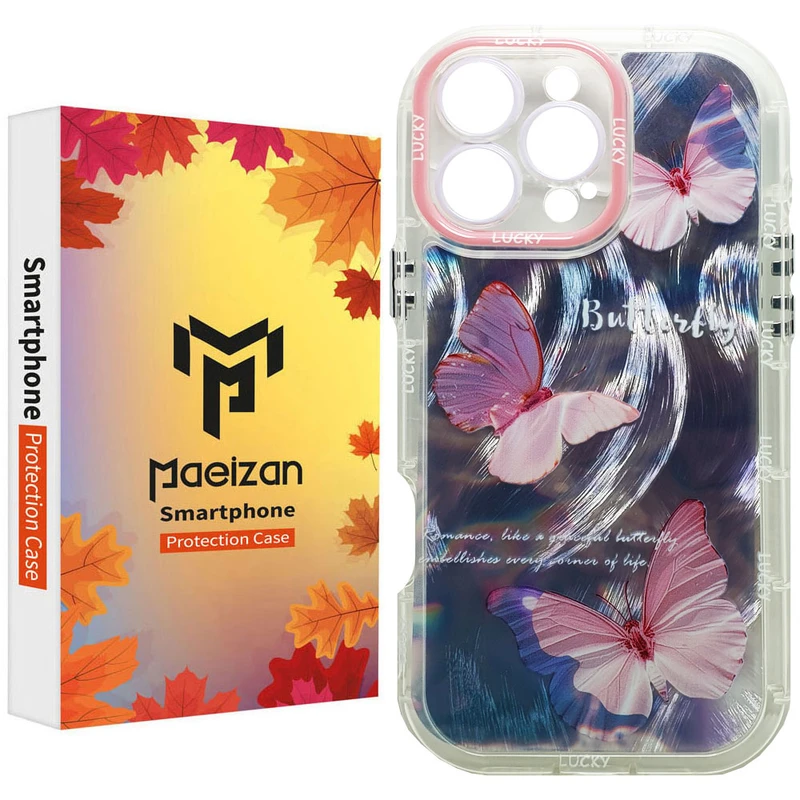 کاور پاییزان مدل پروانه لاکی طرح لاکچری مناسب برای گوشی موبایل اپل IPhone 16 Pro Max