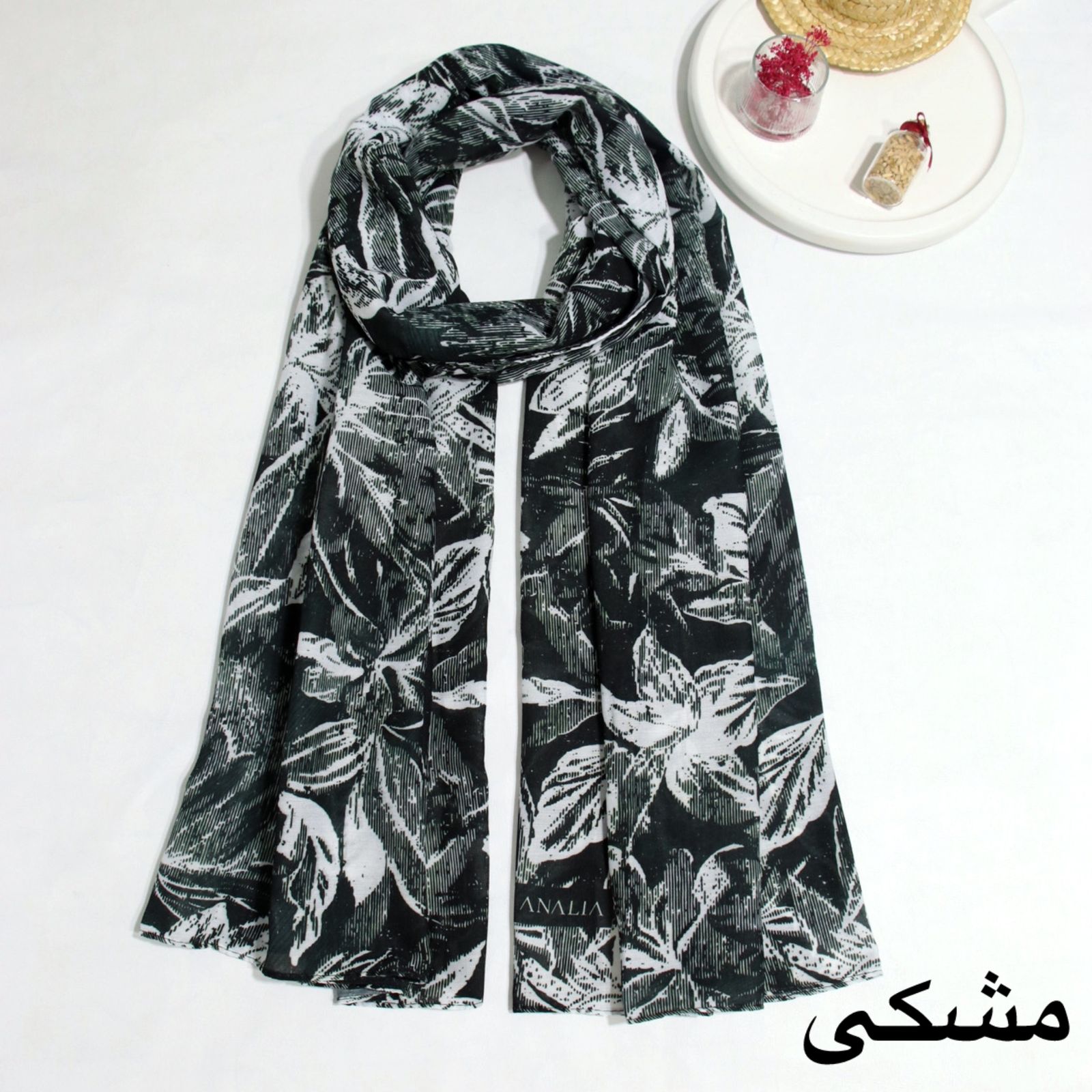 شال زنانه مدل چاپی فلورا پترن گل کد 9011 -  - 15