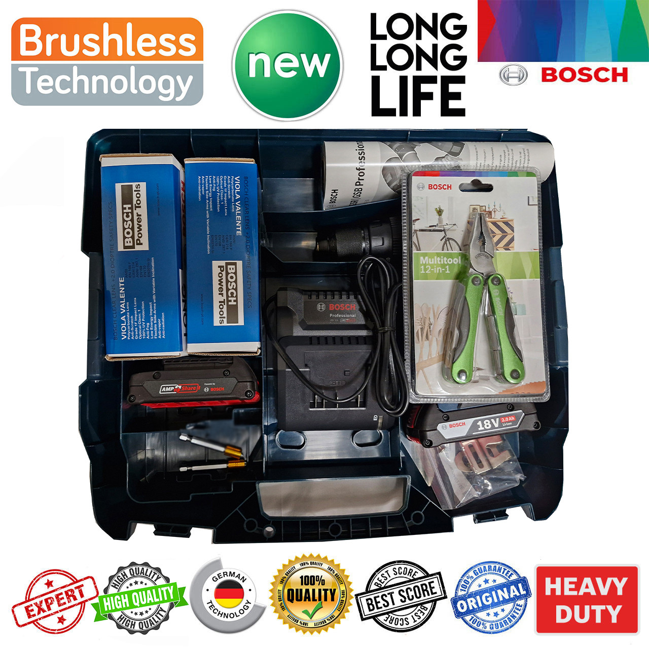 پیچ گوشتی شارژی چکشی بوش مدل GSB18V-50 Brushless