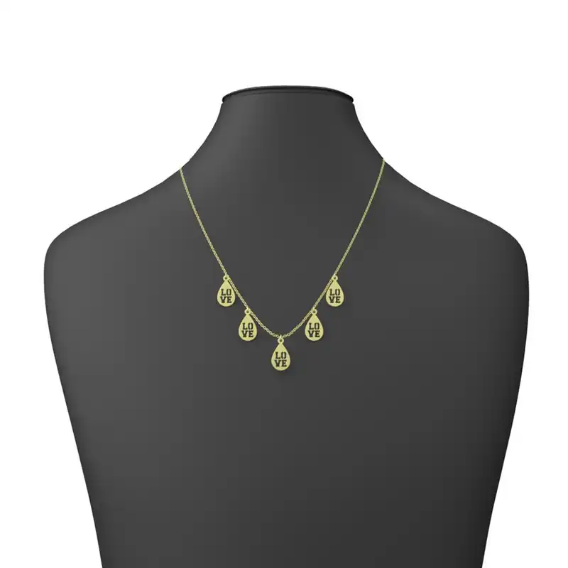 گردنبند طلا 18 عیار زنانه مدوپد مدل love کد RNA11202