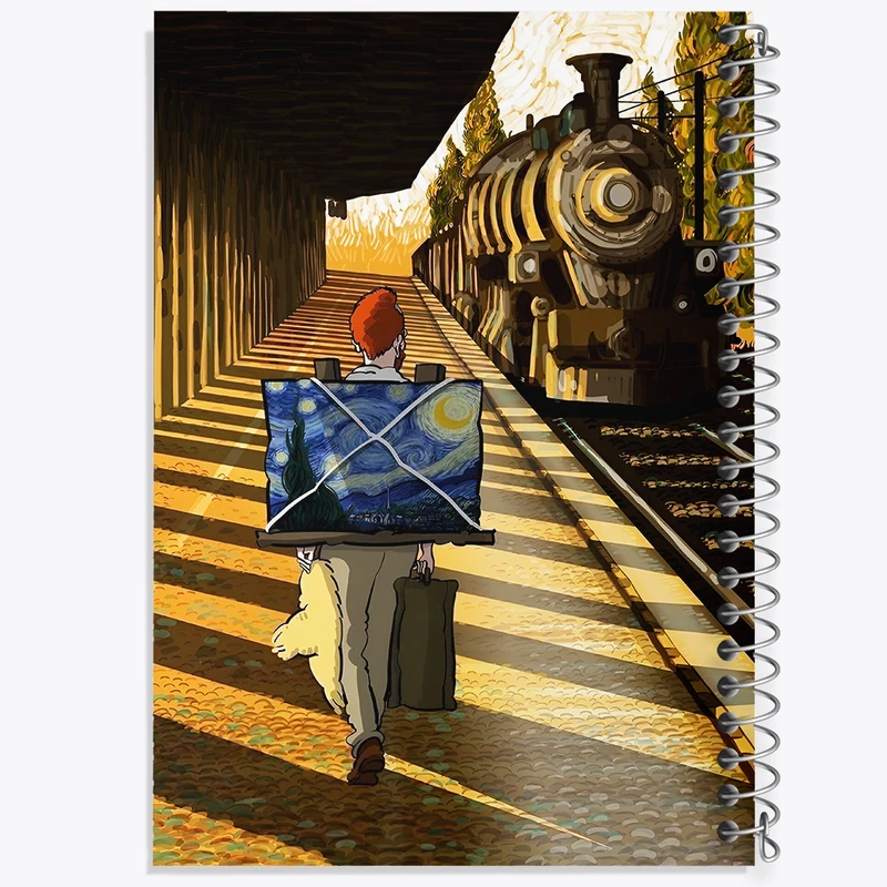 دفتر شطرنجی 50 برگ خندالو طرح ونسان ونگوگ کد F5071