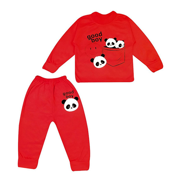 ست تی شرت آستین کوتاه و شلوار راحتی بچگانه مدل پاندا کوچولو کد Ge11