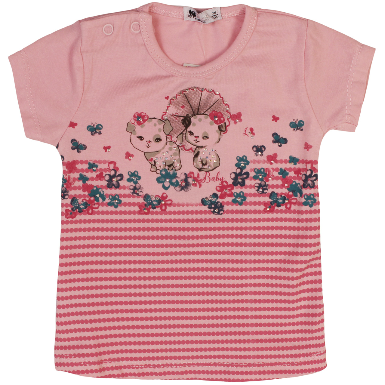 تی شرت آستین کوتاه بچگانه مدل 171851-Pink