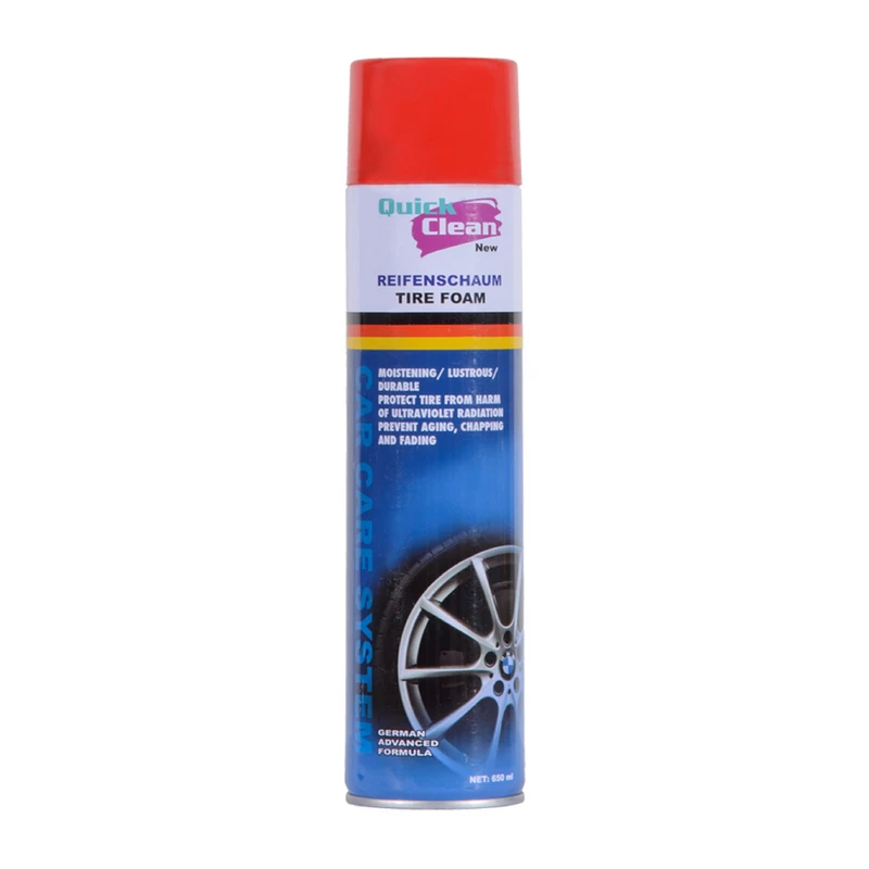 اسپری فوم تمیز کننده لاستیک خودرو کوئیک کلین مدل Tire Foam حجم 650 میلی لیتر 