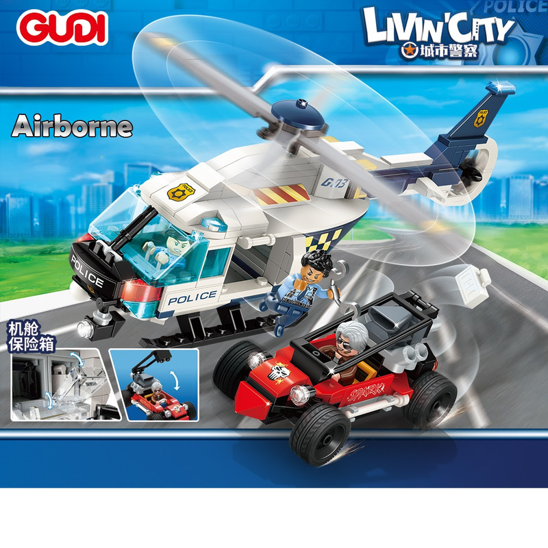 ساختنی 319 تکه گودی مدل هلیکوپتر پلیس کد 10003