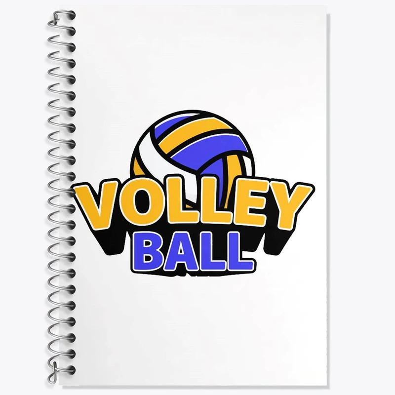 دفتر زبان 50 برگ خندالو مدل سه خط طرح والیبال Volleyball کد 26403