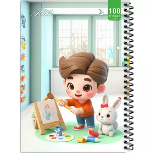 دفتر نقاشی 100 برگ بله مدل رحلی طرح فانتزی اتاق کودک کد A4-N408